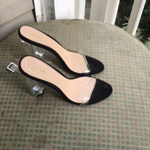 Pretty little thing clear strap clear heel